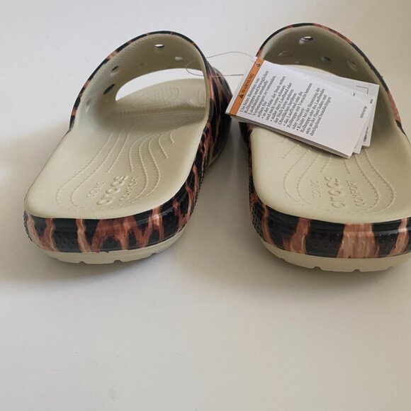 NWT Crocs Classic Animal Remix Slide Sandals Size 12 207841-2Y4 Summer Leopard main image 6